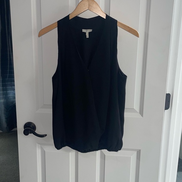 JOIE Naya B Silk Halter Blouse Elegant Black Sleeveless Women Top Criss Cross Sm - Picture 2 of 7